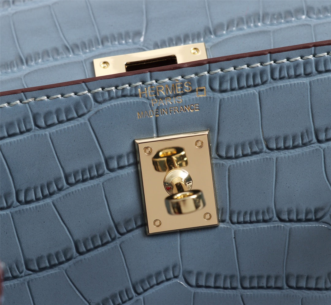 HRM Bag Kell Croco 22 cm Blue
