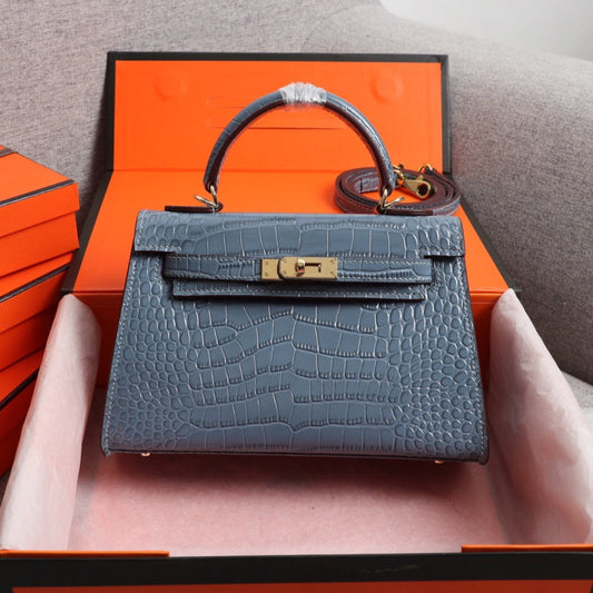 HRM Bag Kell Croco 22 cm Blue
