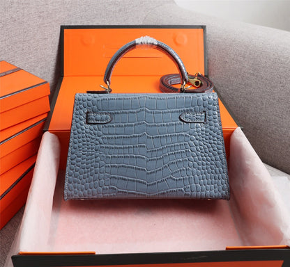 HRM Bag Kell Croco 22 cm Blue