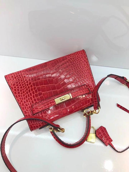 HRM Bag Kell Croco 22 cm Bordeaux