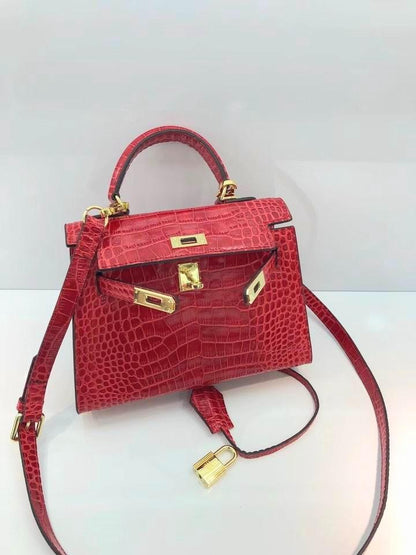 HRM Bag Kell Croco 22 cm Bordeaux