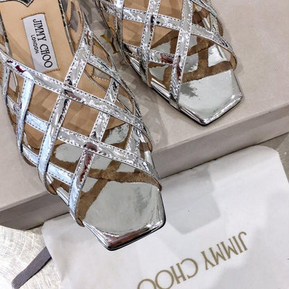 JIMY CHU Slippers Mule  Silver