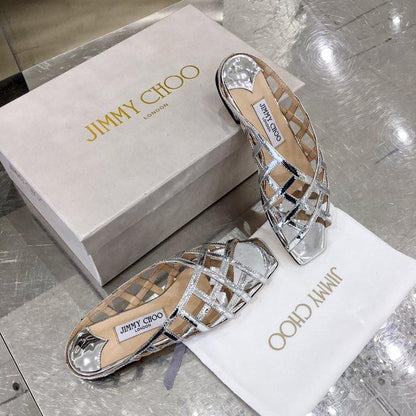 JIMY CHU Slippers Mule  Silver