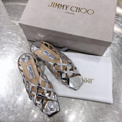 JIMY CHU Slippers Mule  Silver