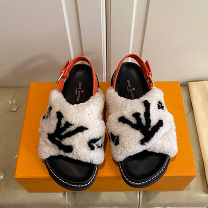 LU  Sandals Fur 2 Color 's