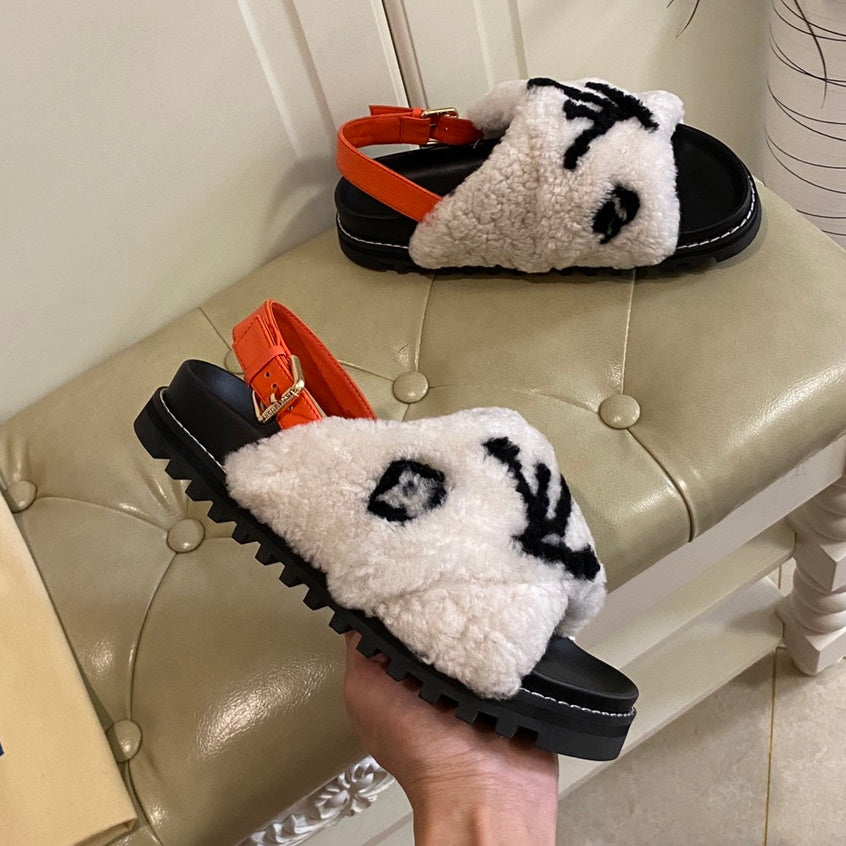 LU  Sandals Fur 2 Color 's