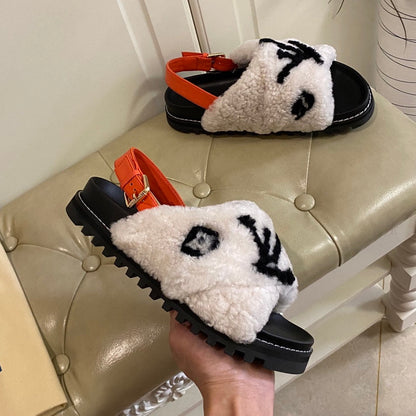 LU  Sandals Fur 2 Color 's