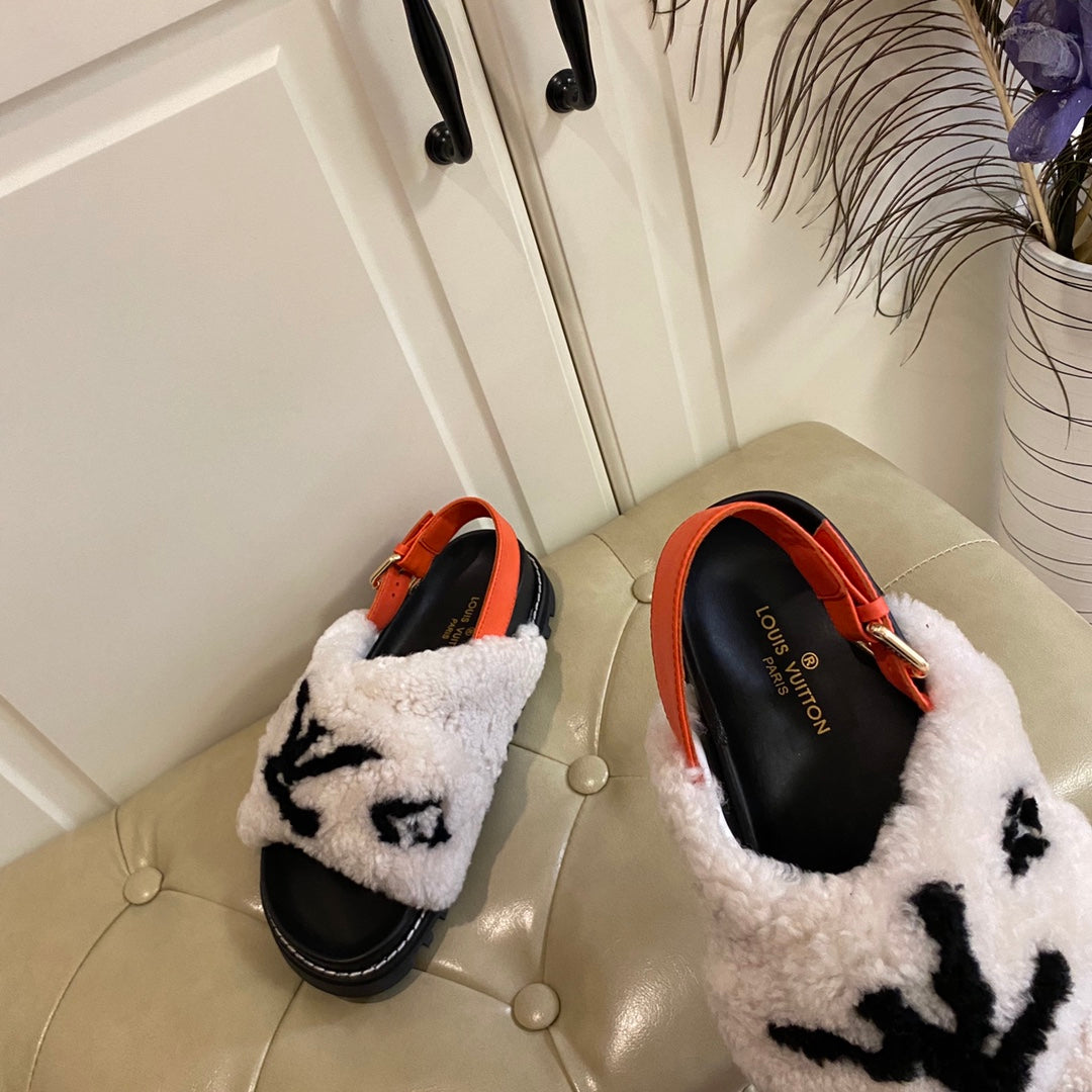 LU  Sandals Fur 2 Color 's
