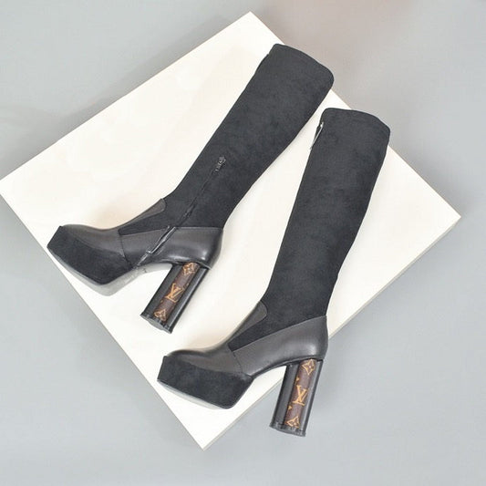 LU  Boots Mono High Black Platform