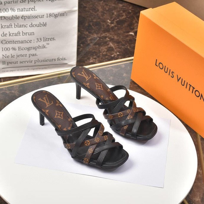 LU Mule Sandals Heel 2 Color 's