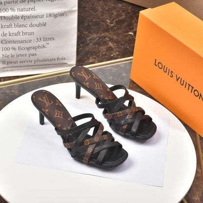 LU Mule Sandals Heel 2 Color 's