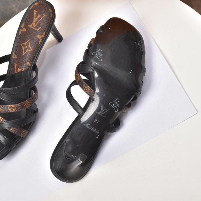 LU Mule Sandals Heel 2 Color 's