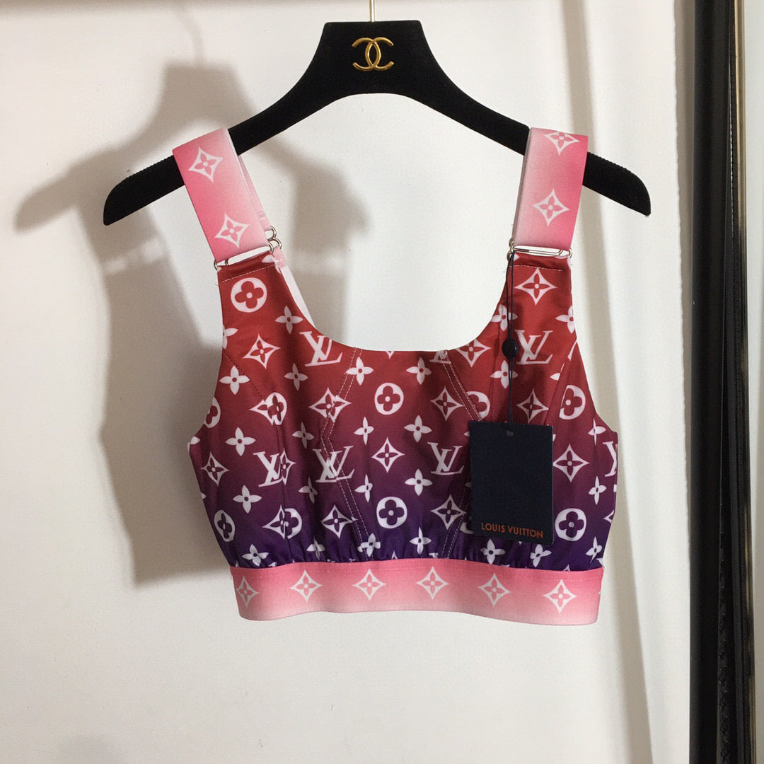 LU  Tank Top  T - shirt  2 Color's Woman Ombre Cropped