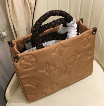 LU Tote Bag Onthego Puffer Nylon 3 Color  's
