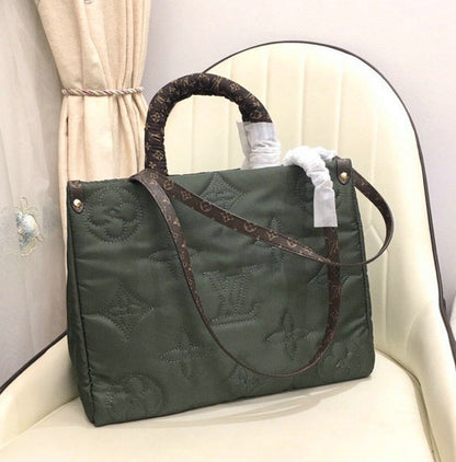 LU Tote Bag Onthego Puffer Nylon 3 Color  's