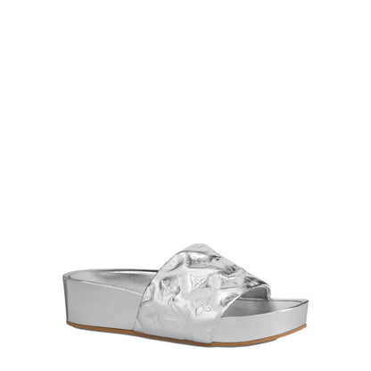 LU Slippers Mule Jumbo  Platform Silver