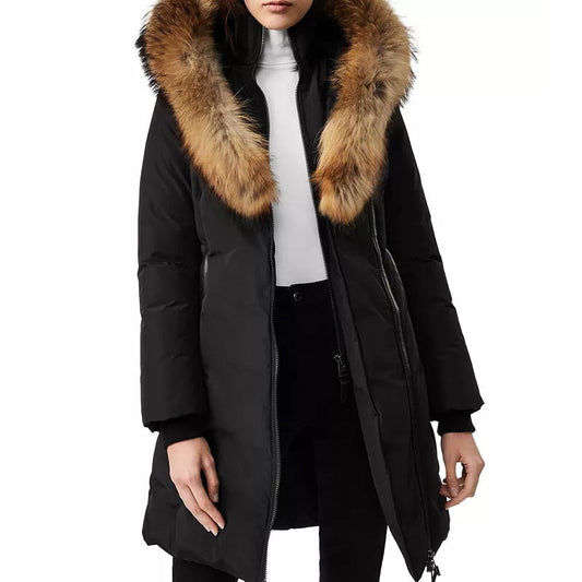 Moncr Down Coat Jacket Fur Hoodie