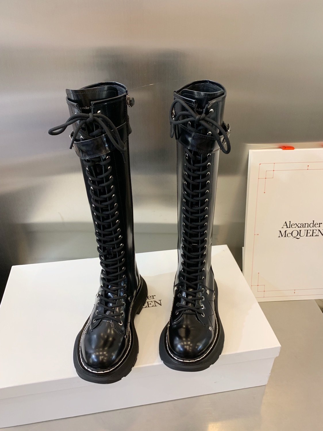 M*queen Undergrounds High Boots Black