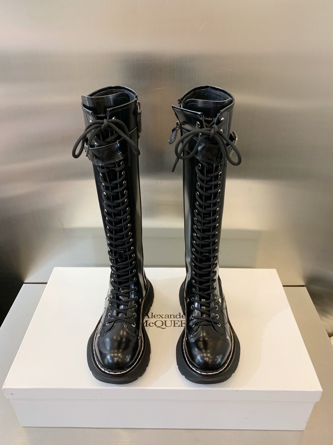 M*queen Undergrounds High Boots Black