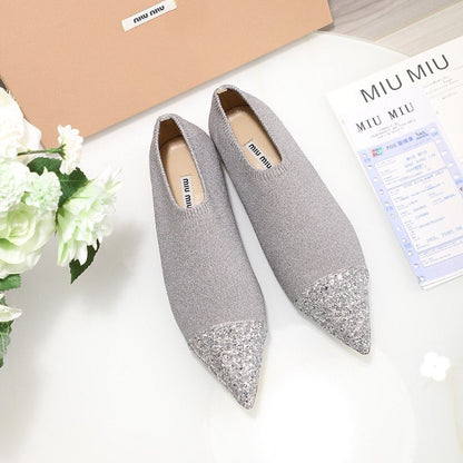 Miu Mi Knitted Shoes 4 Colors