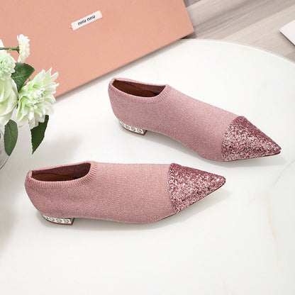 Miu Mi Knitted Shoes 4 Colors