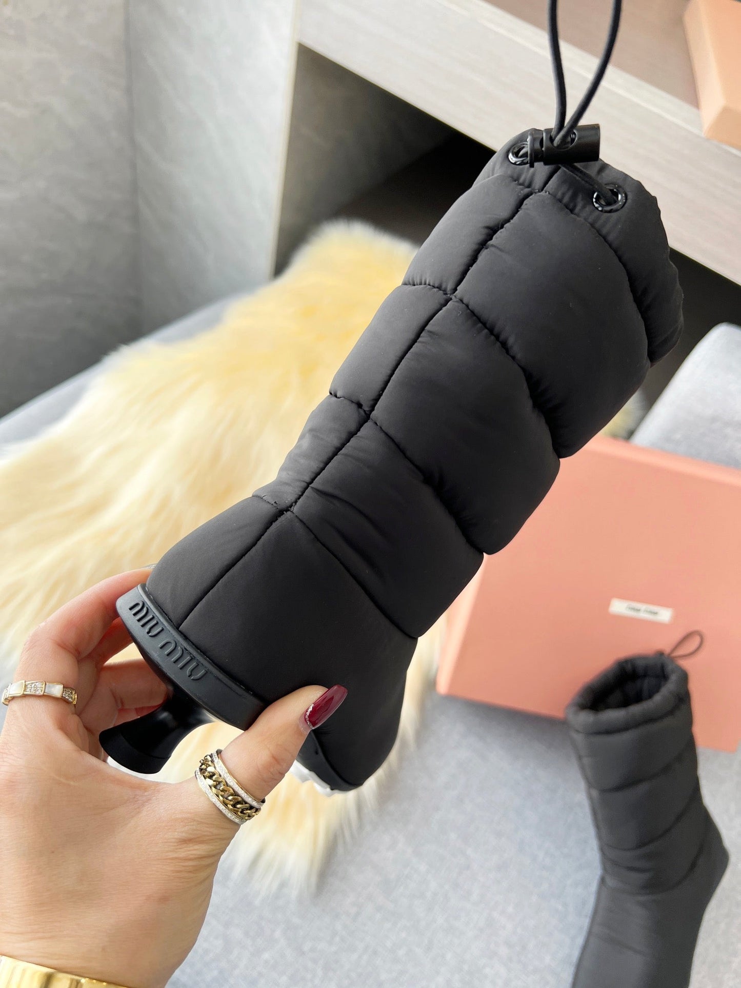 MIU MI  PRD  Boots Puffer Padded 2 Color 's LOW