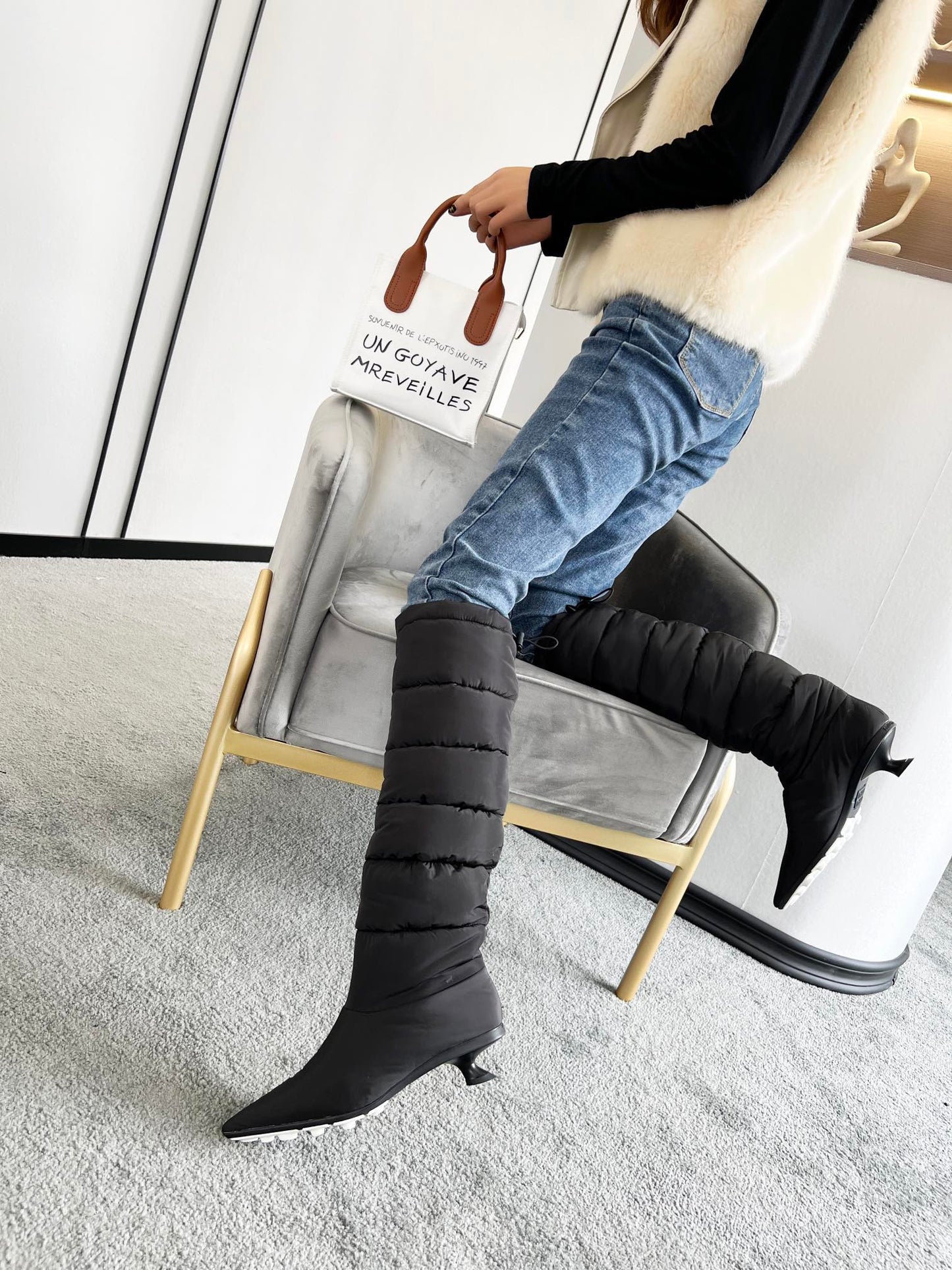 MIU MI  PRD  Boots Puffer Padded 2 Color 's