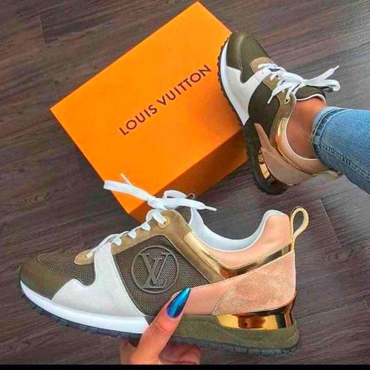 LU Leather Sneakers Rose Green