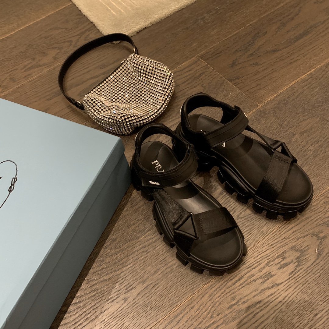 PRD Sandals Black Wedge