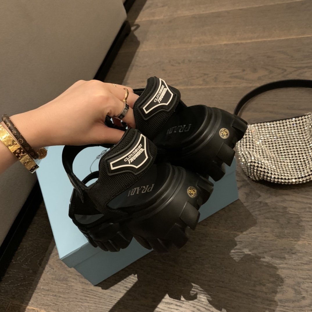 PRD Sandals Black Wedge