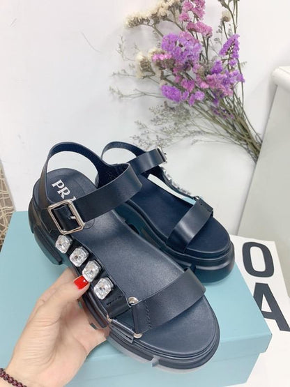 PRD Sandals Black Wedge