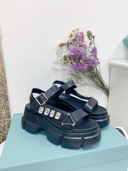 PRD Sandals Black Wedge