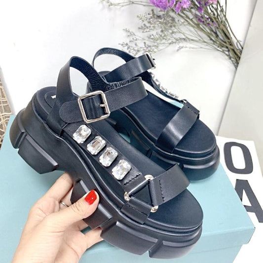 PRD Sandals Black Wedge