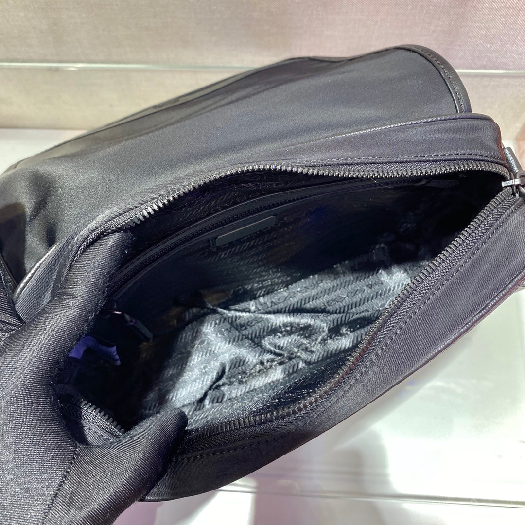 PRD Leather Nylon Messenger Bag Saffiano