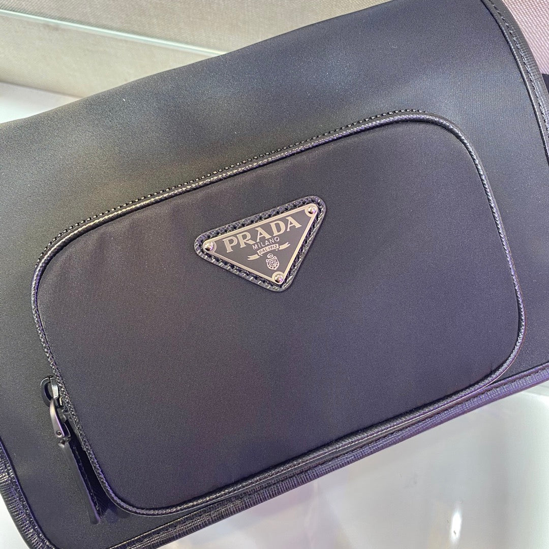 PRD Leather Nylon Messenger Bag Saffiano