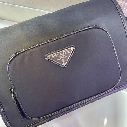 PRD Leather Nylon Messenger Bag Saffiano
