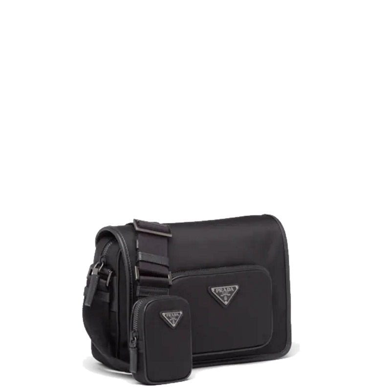 PRD Leather Nylon Messenger Bag Saffiano