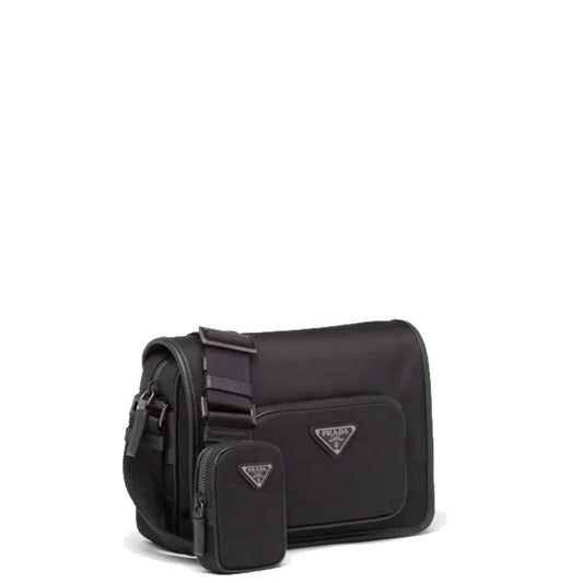 PRD Leather Nylon Messenger Bag Saffiano