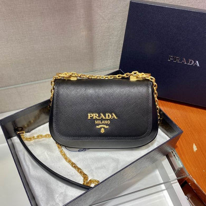 PRD Saffiano  Bag  Silver & Gold