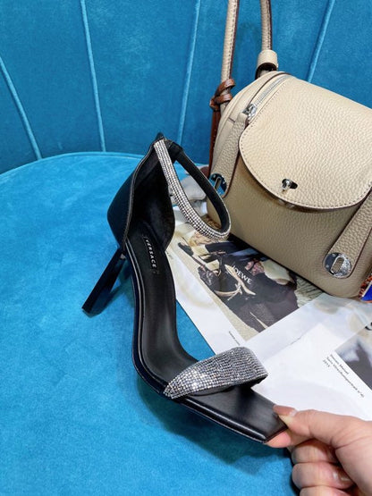 VRC Shoes Heels Black Stones