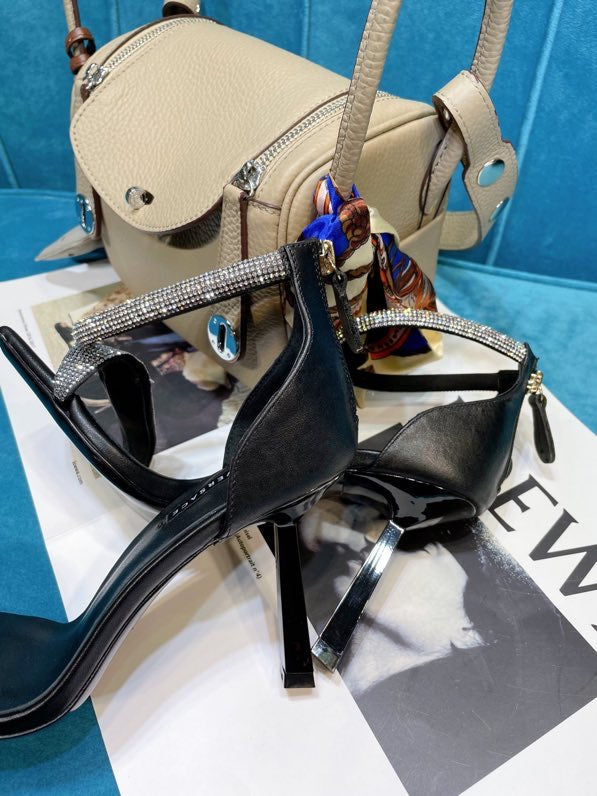 VRC Shoes Heels Black Stones