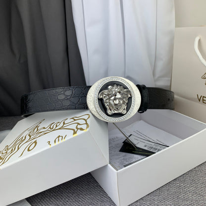 VRC Leather Belt Silver