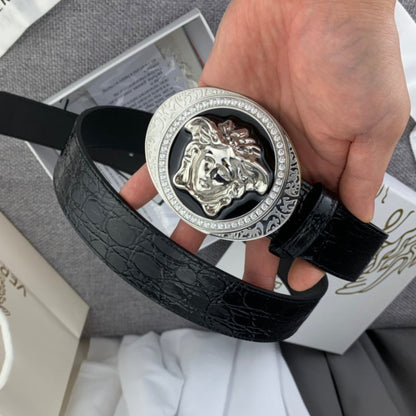 VRC Leather Belt Silver