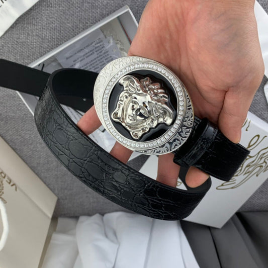 VRC Leather Belt Silver