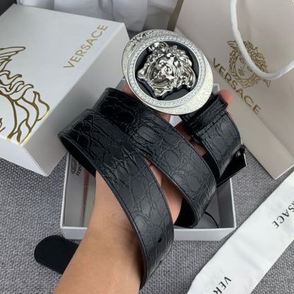 VRC Leather Belt Silver