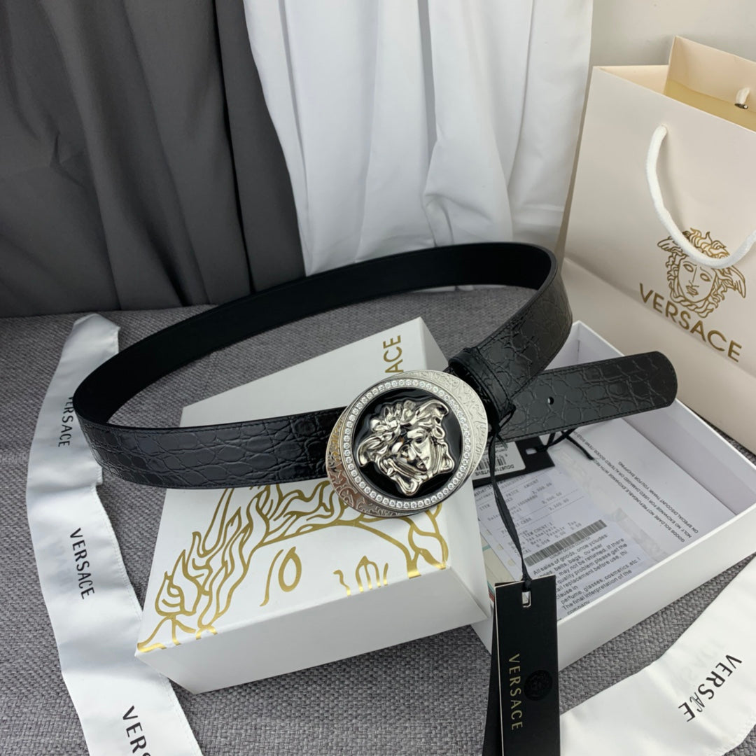 VRC Leather Belt Silver