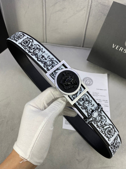 VRC Leather Belt Silver