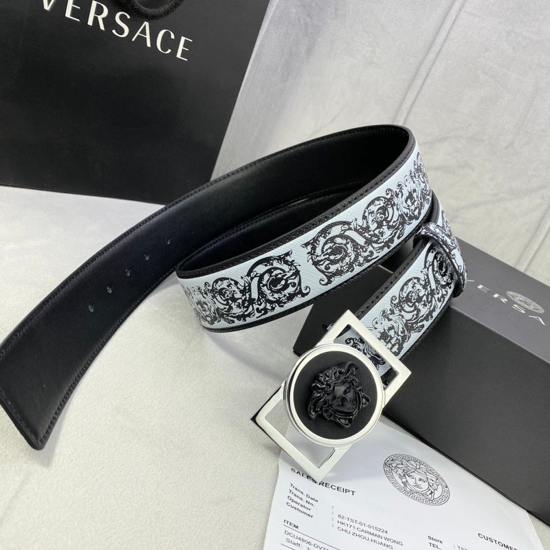 VRC Leather Belt Silver
