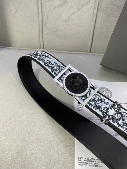 VRC Leather Belt Silver