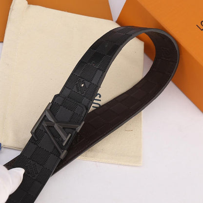 LU Leather Belt Black Grey